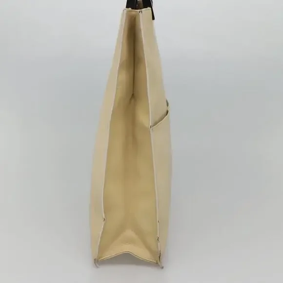 GUCCI Hand Bag Leather Beige Gold